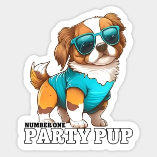 Number 1 Party Pup Sticker